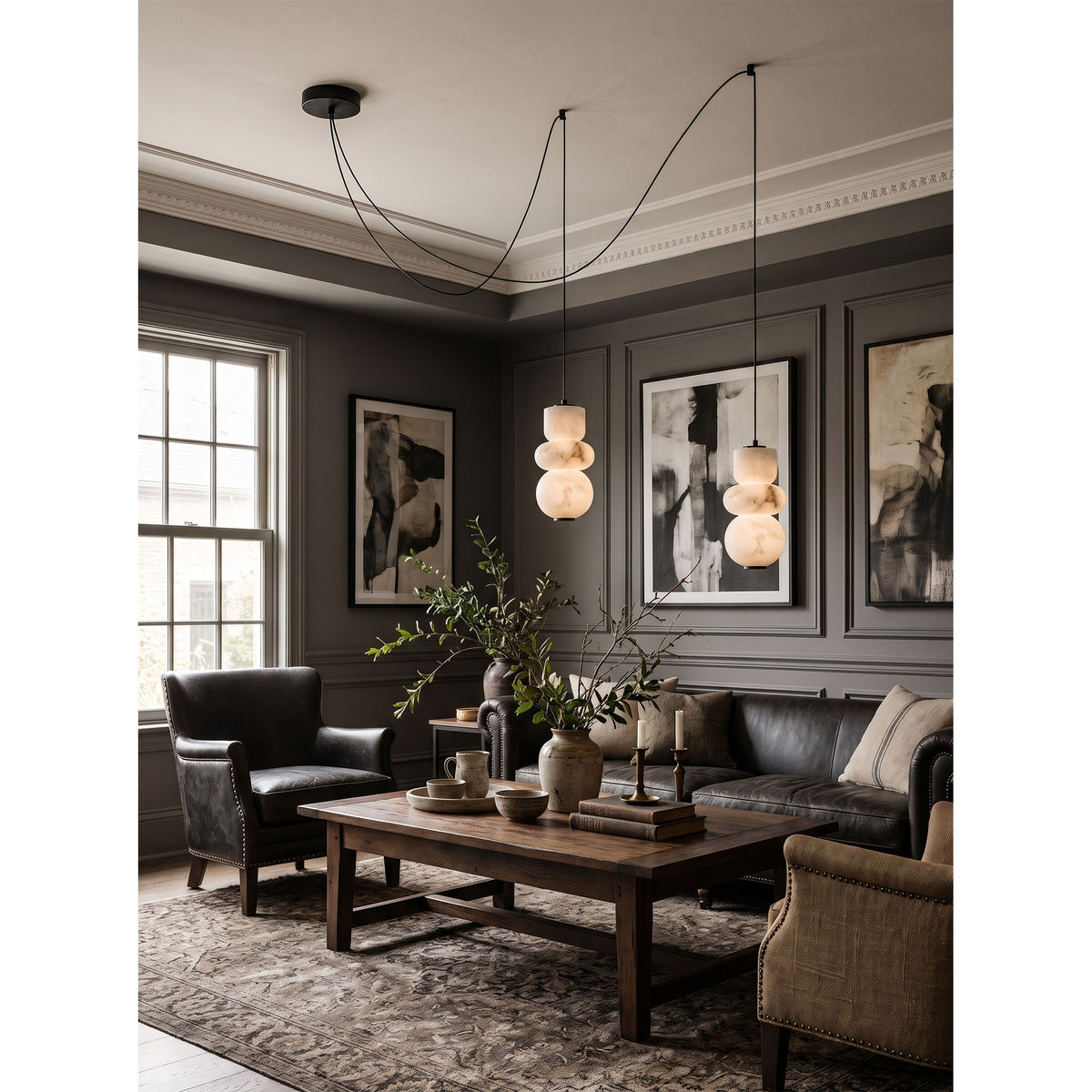 Totem Alabaster Adjustable Chandelier