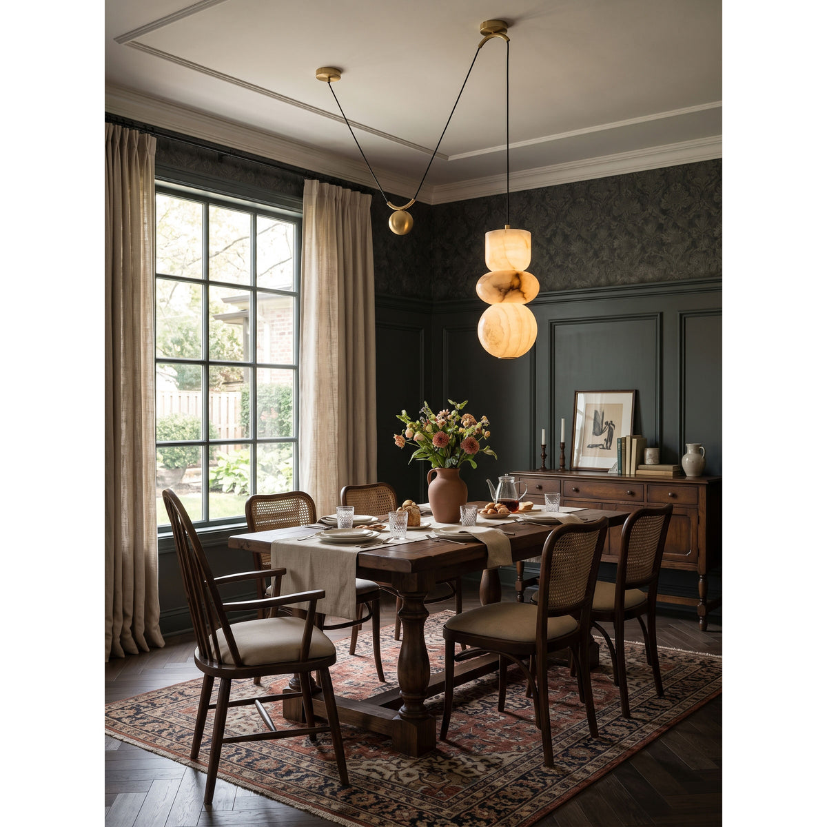 Hanglamp Totem Albast met tegengewicht