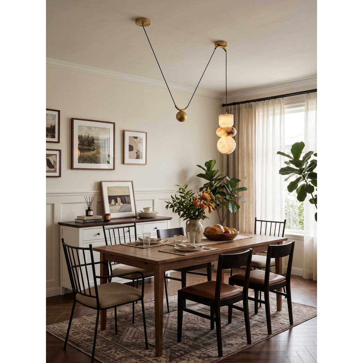 Hanglamp Totem Albast met tegengewicht