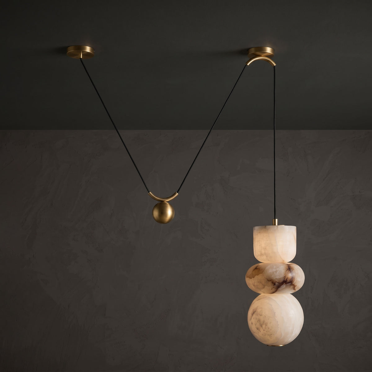 Hanglamp Totem Albast met tegengewicht