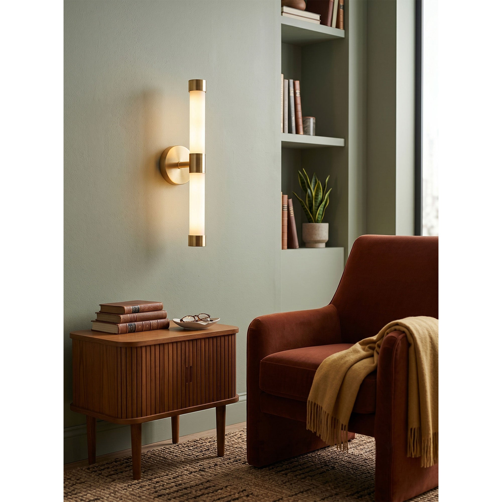 Tube Brass Wall Sconce