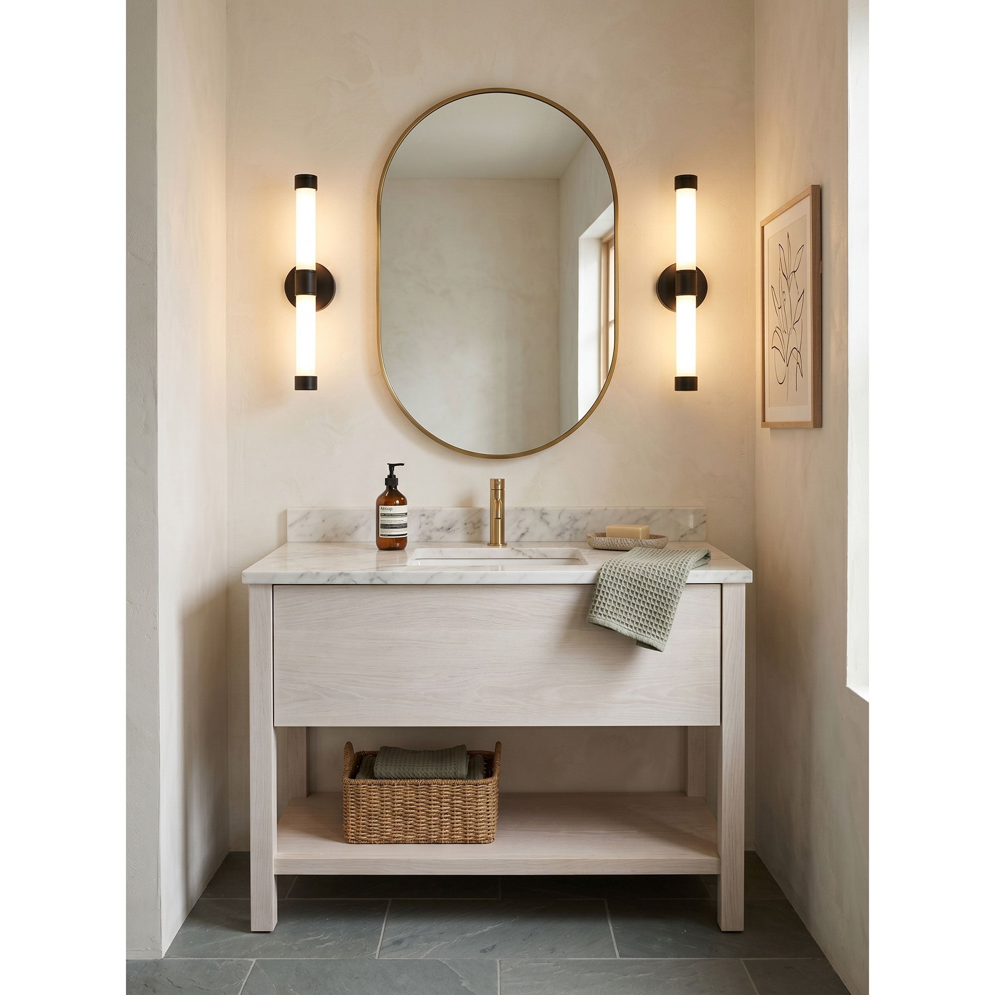 Tube Brass Wall Sconce