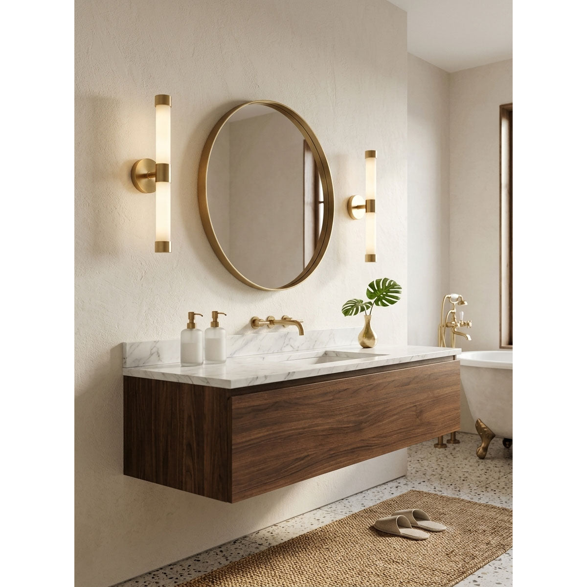 Tube Brass Wall Sconce