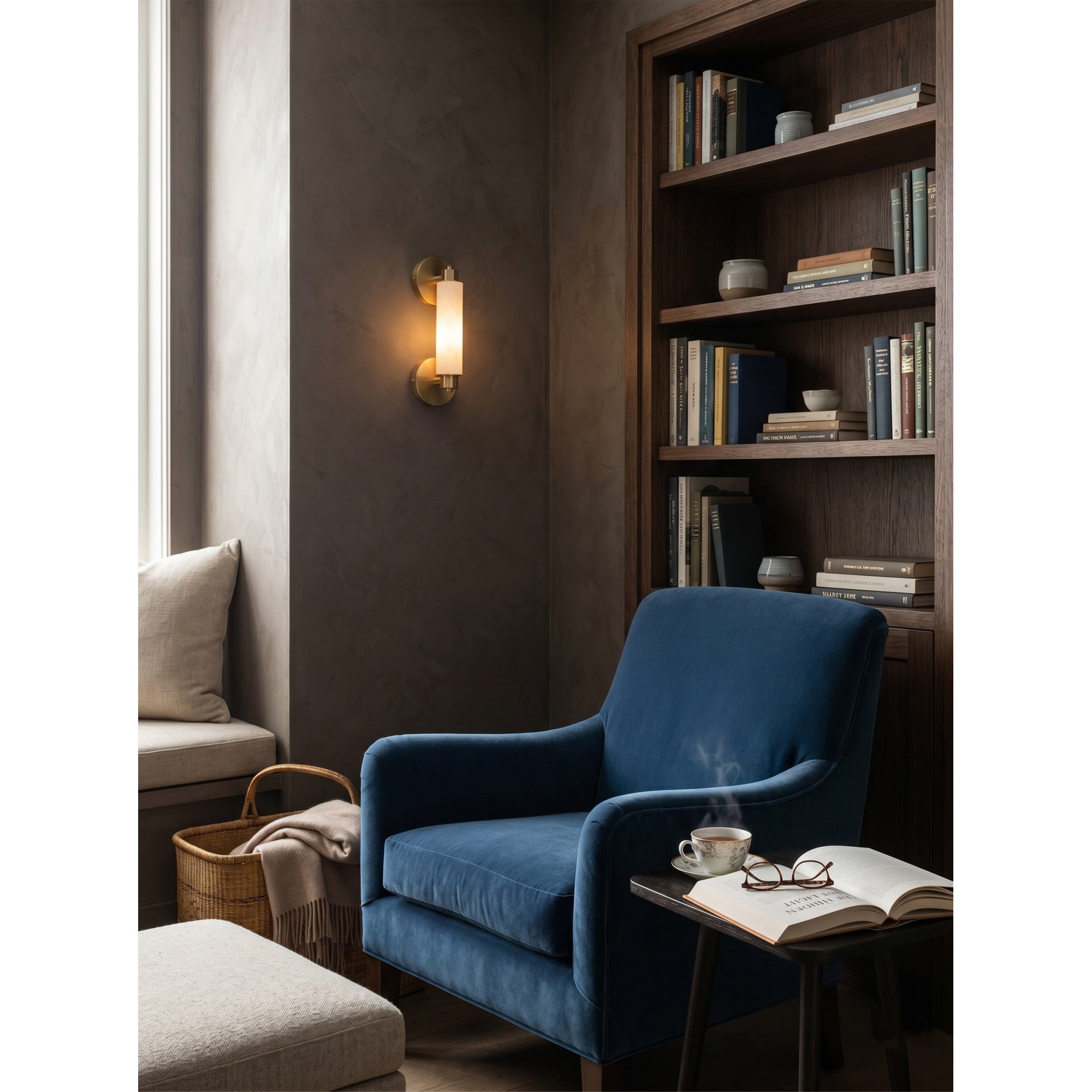 Tubular Alabaster Wall Sconce