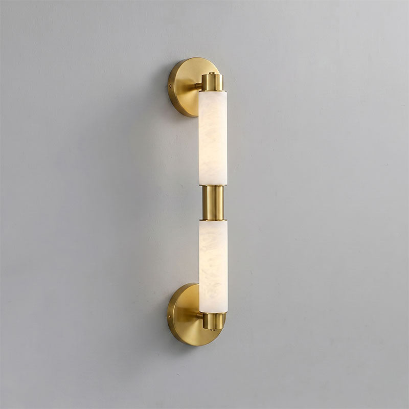 Tubular Alabaster Wall Sconce