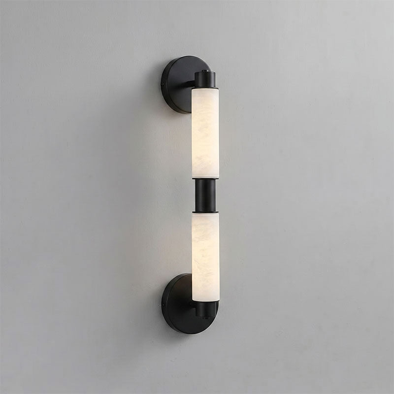Tubular Alabaster Wall Sconce