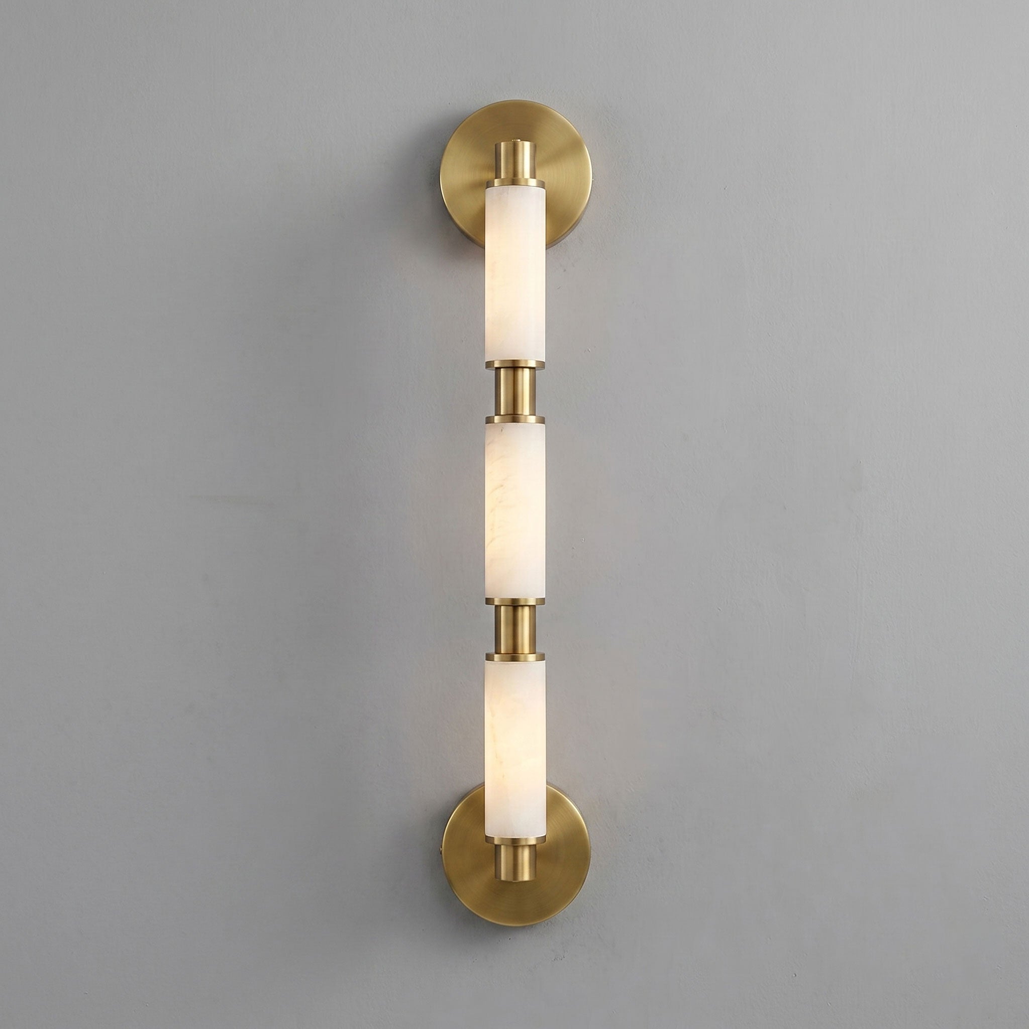 Tubular Alabaster Wall Sconce