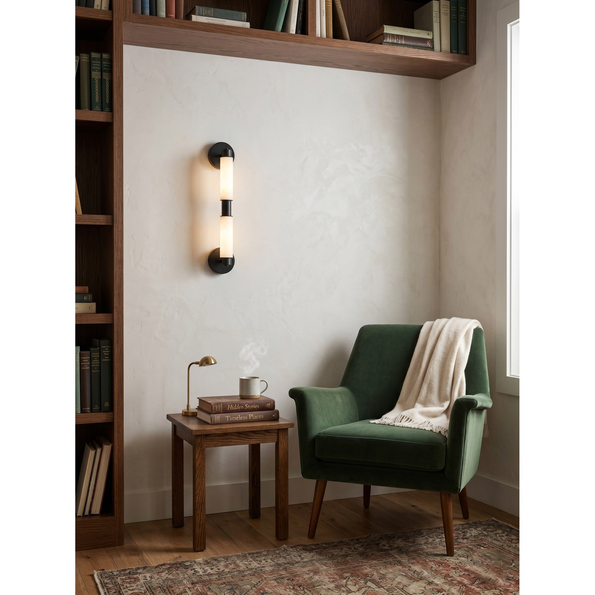 Tubular Alabaster Wall Sconce