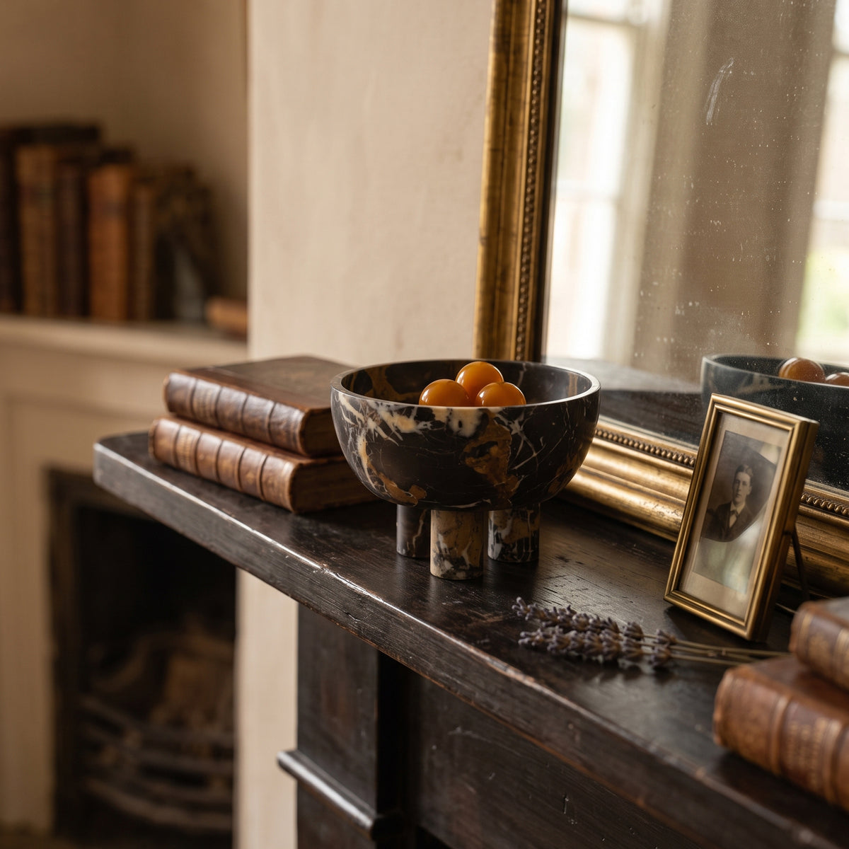 Tuscan Marble Footed Bowl