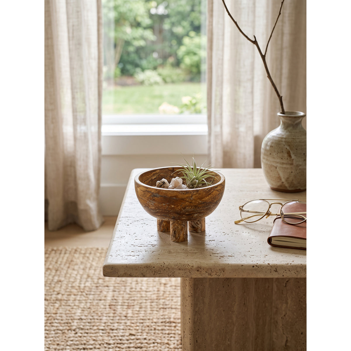 Tuscan Marble Footed Bowl