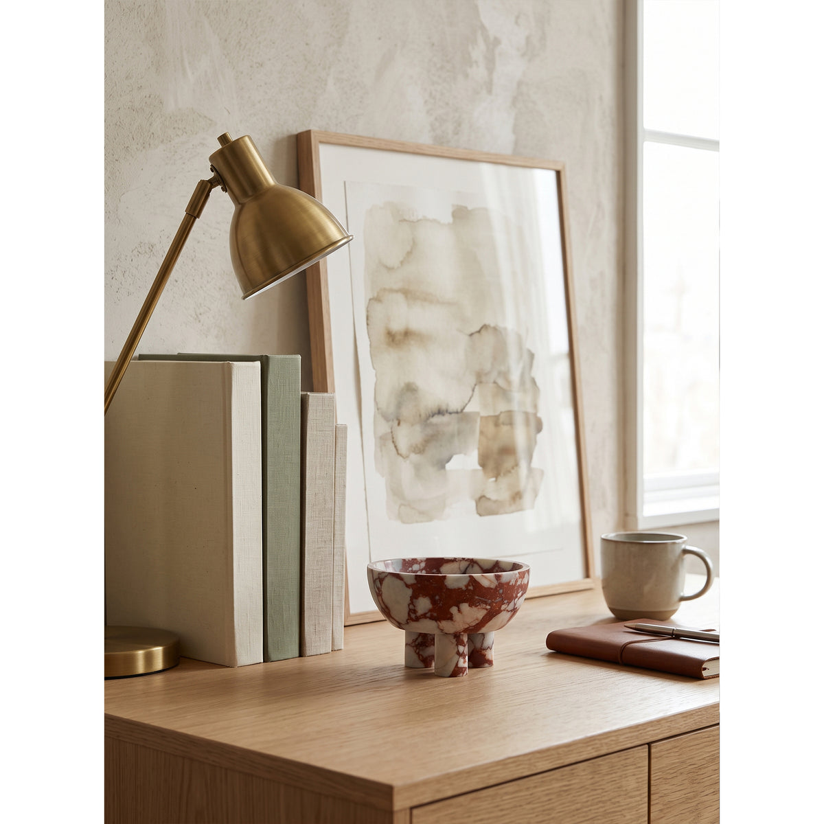 Tuscan Marble Footed Bowl