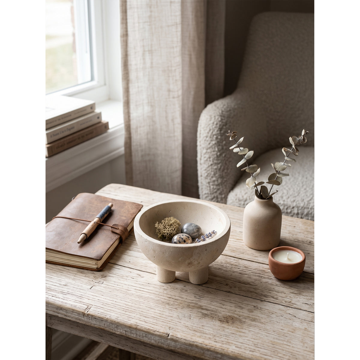 Tuscan Marble Footed Bowl