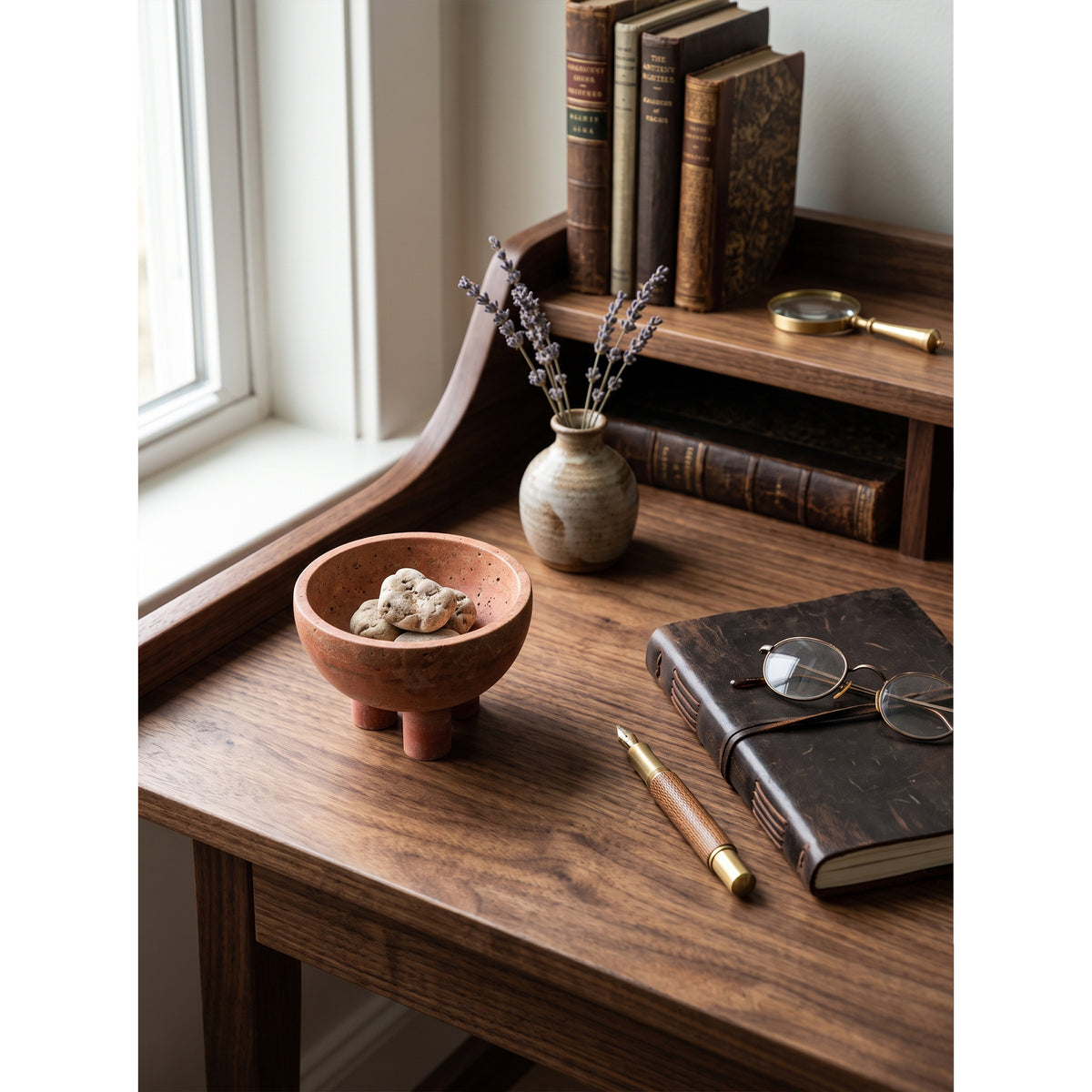 Tuscan Marble Footed Bowl
