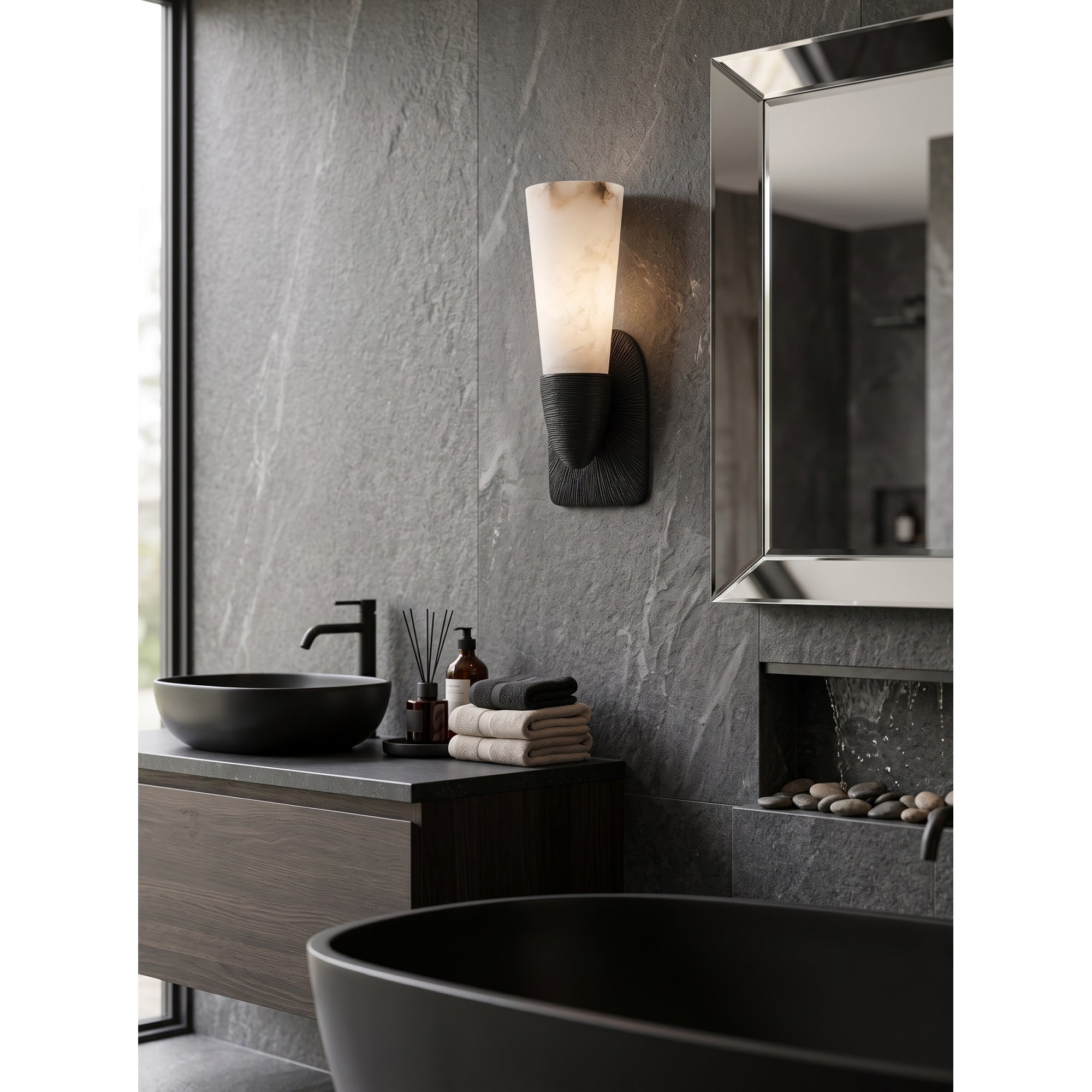 Twist Tapered Alabaster Wall Sconce