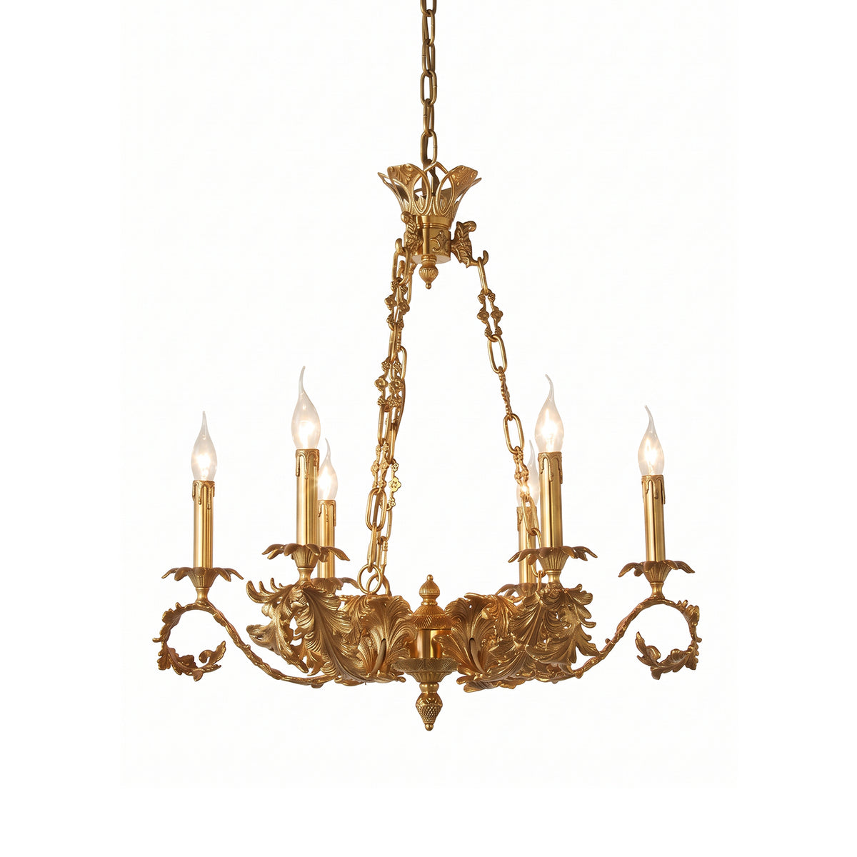 Valcourt Brass Scroll Chandelier