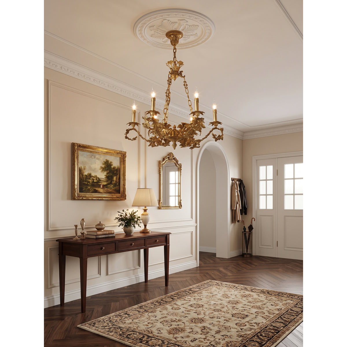 Valcourt Brass Scroll Chandelier