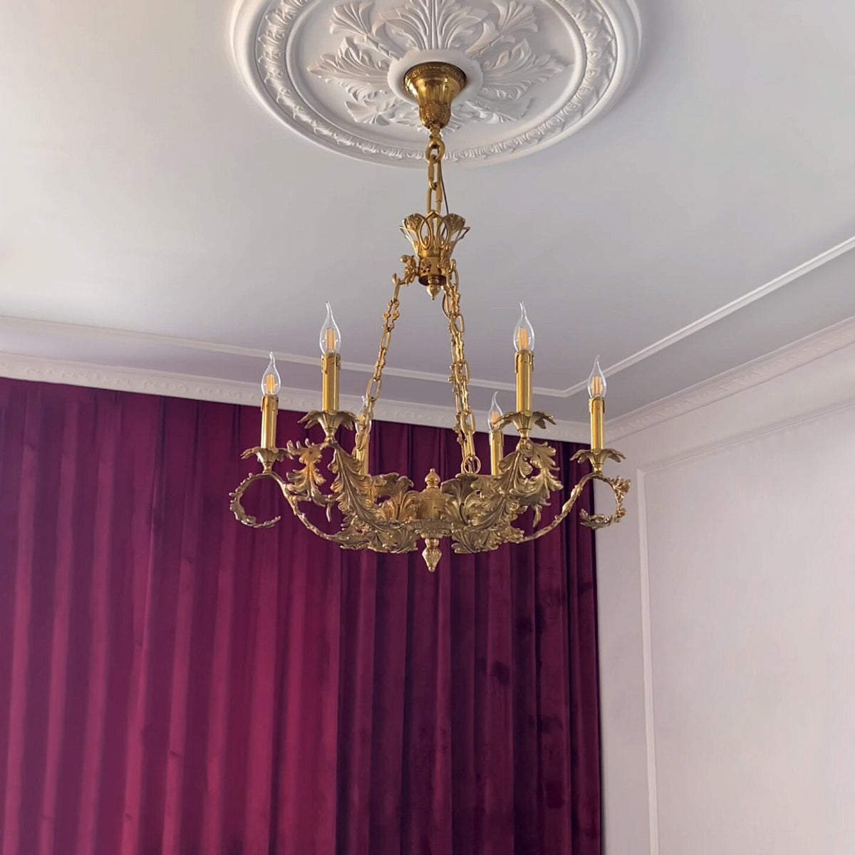 Valcourt Brass Scroll Chandelier