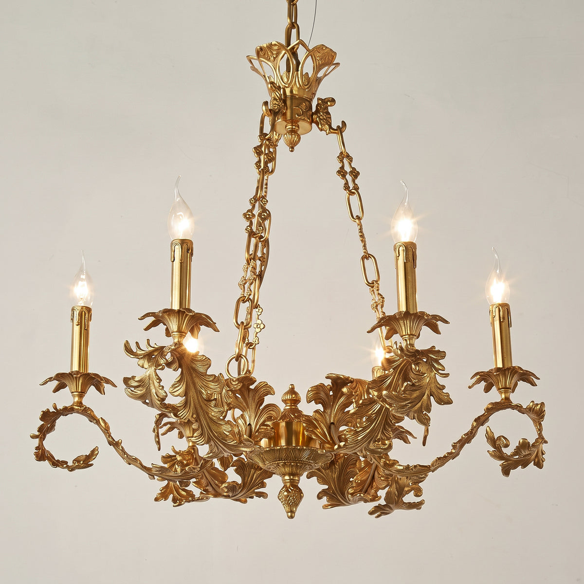 Valcourt Brass Scroll Chandelier
