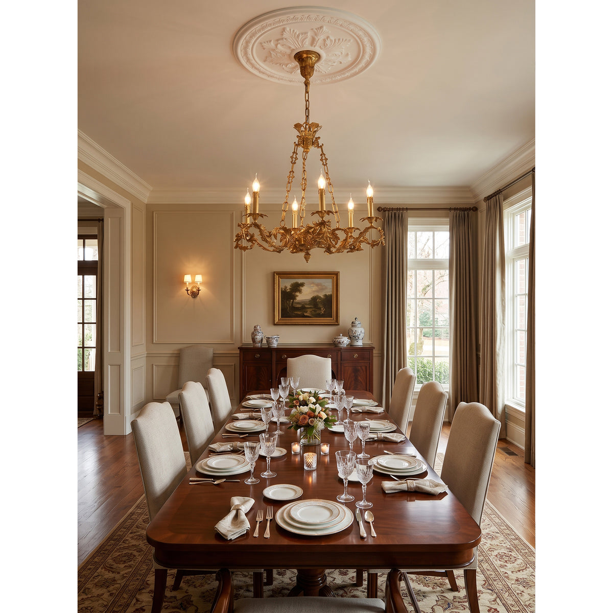 Valcourt Brass Scroll Chandelier