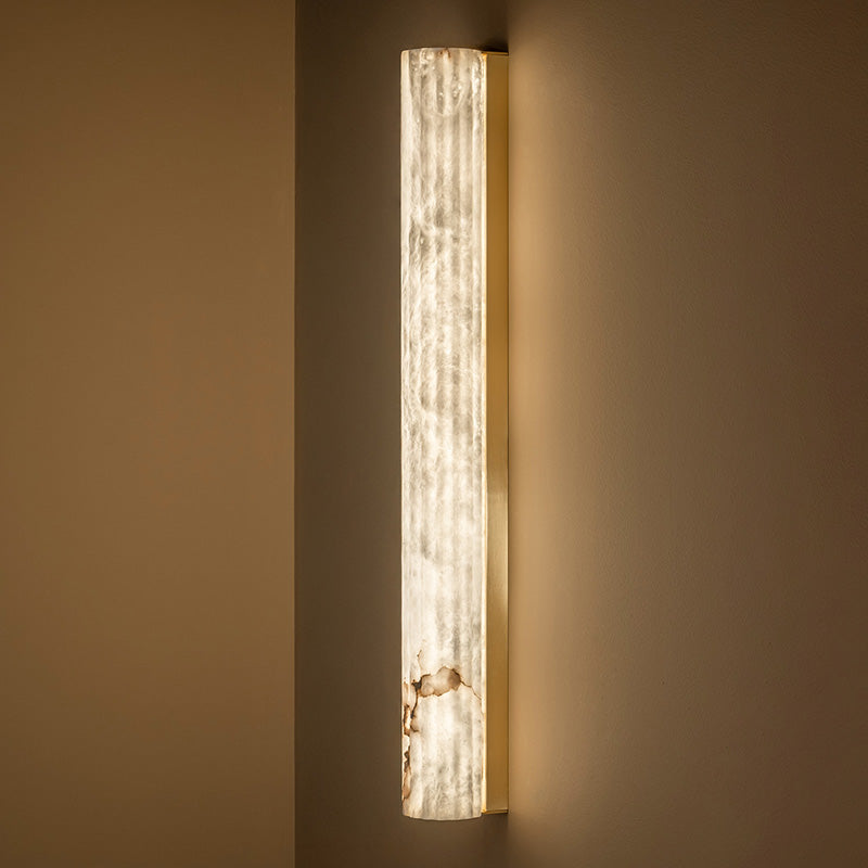 Vertical Alabaster Roller Wall Sconce