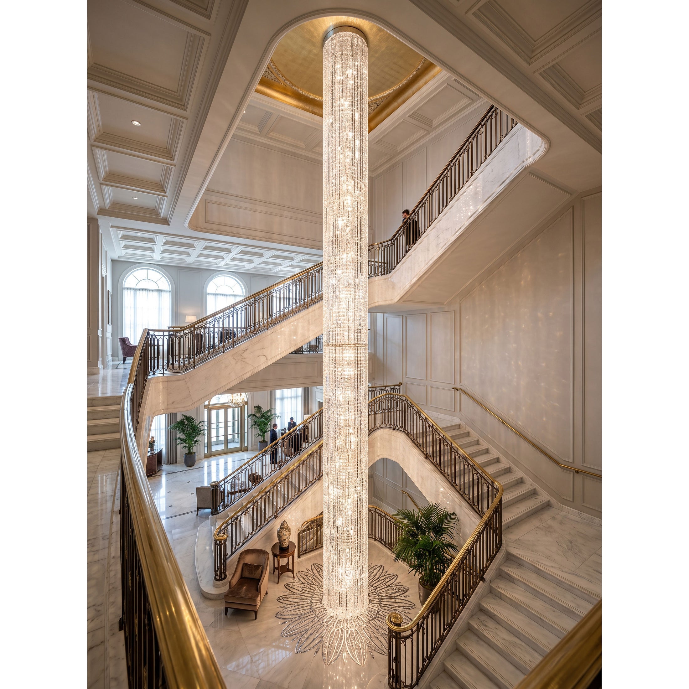 Waterfall Pillar Crystal Chandelier
