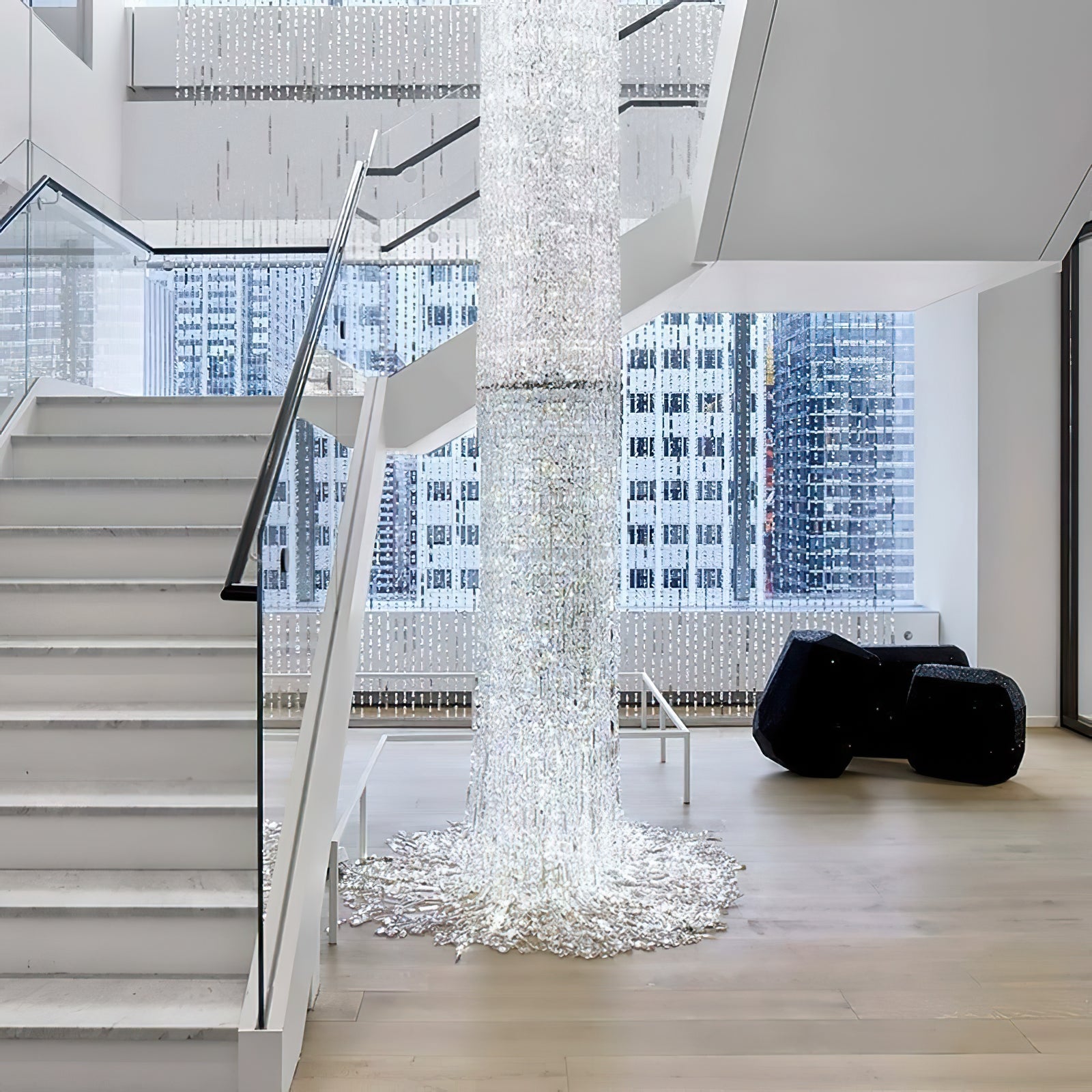 Waterfall Pillar Crystal Chandelier