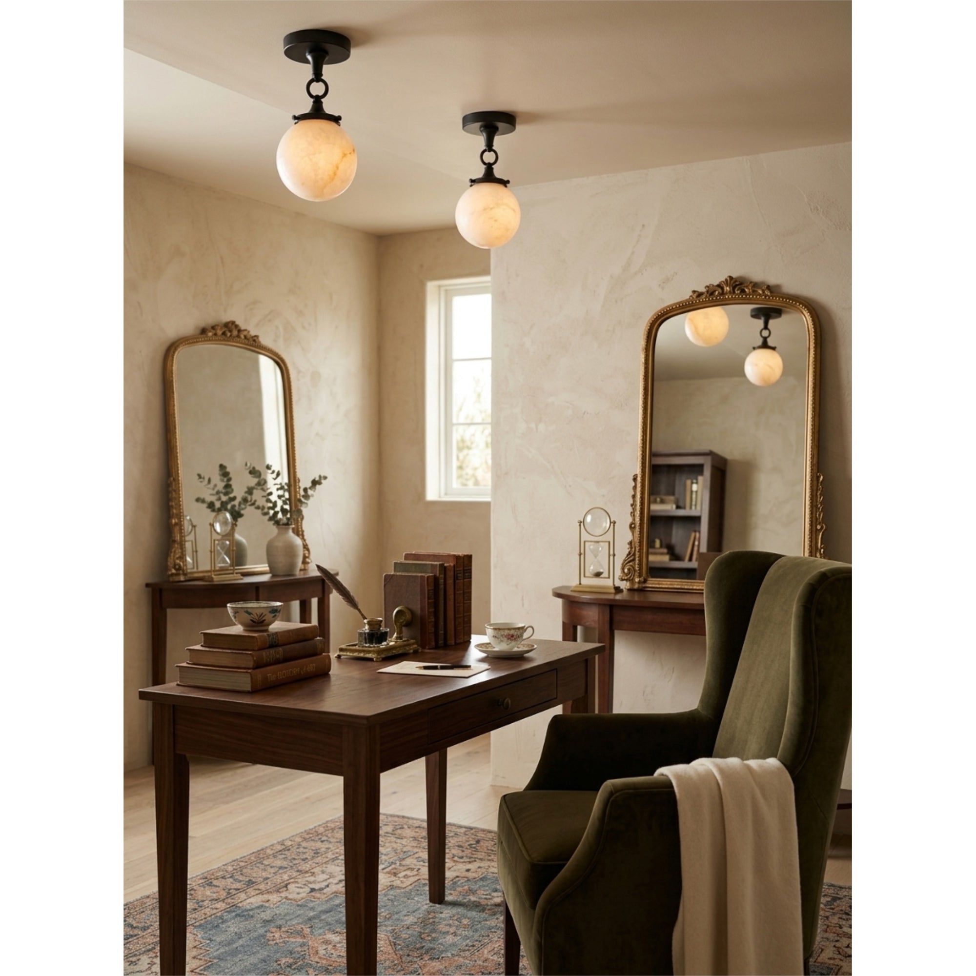 Wildwood Alabaster Semi-Flush Mount