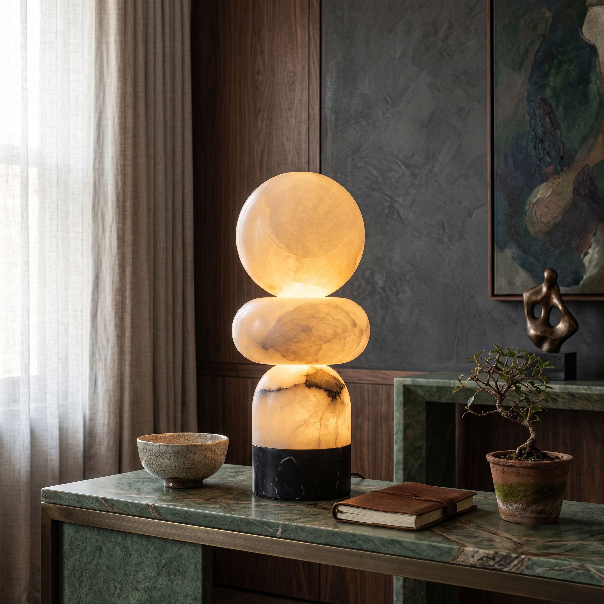Zinnia Stacked Orb Table Lamp