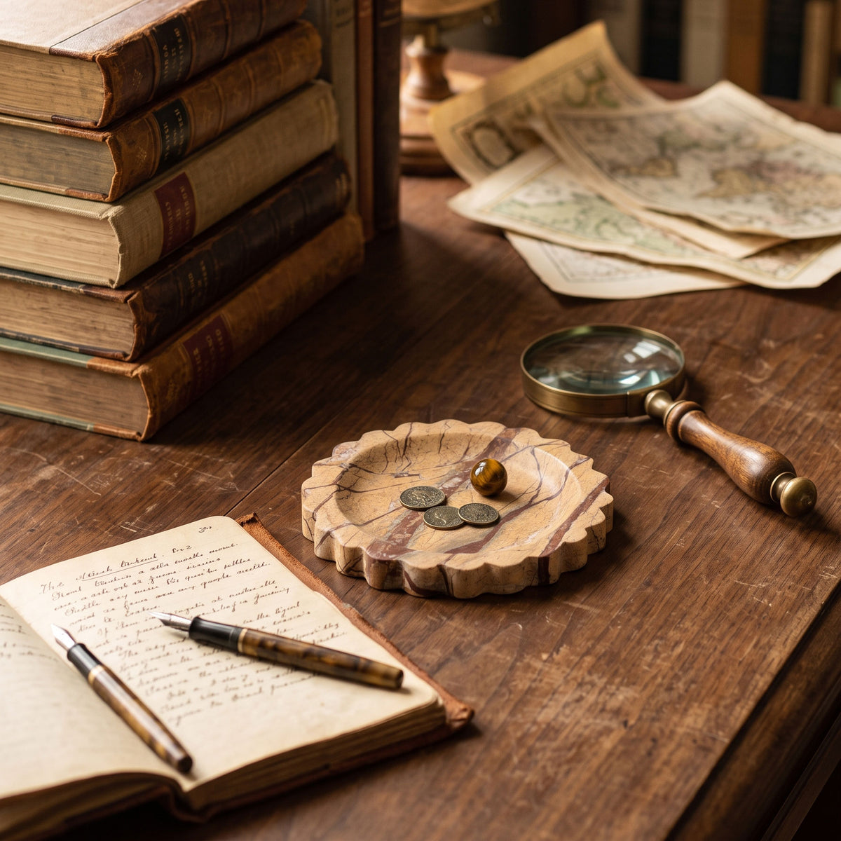 Zion Scalloped Stone Tray