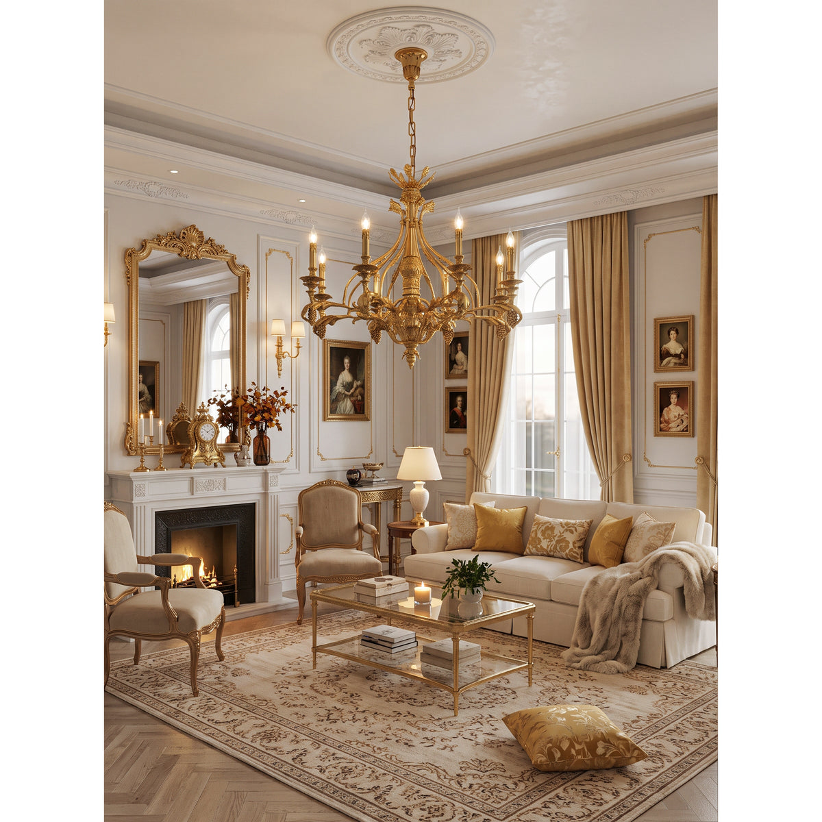 Vendome Brass Chandelier