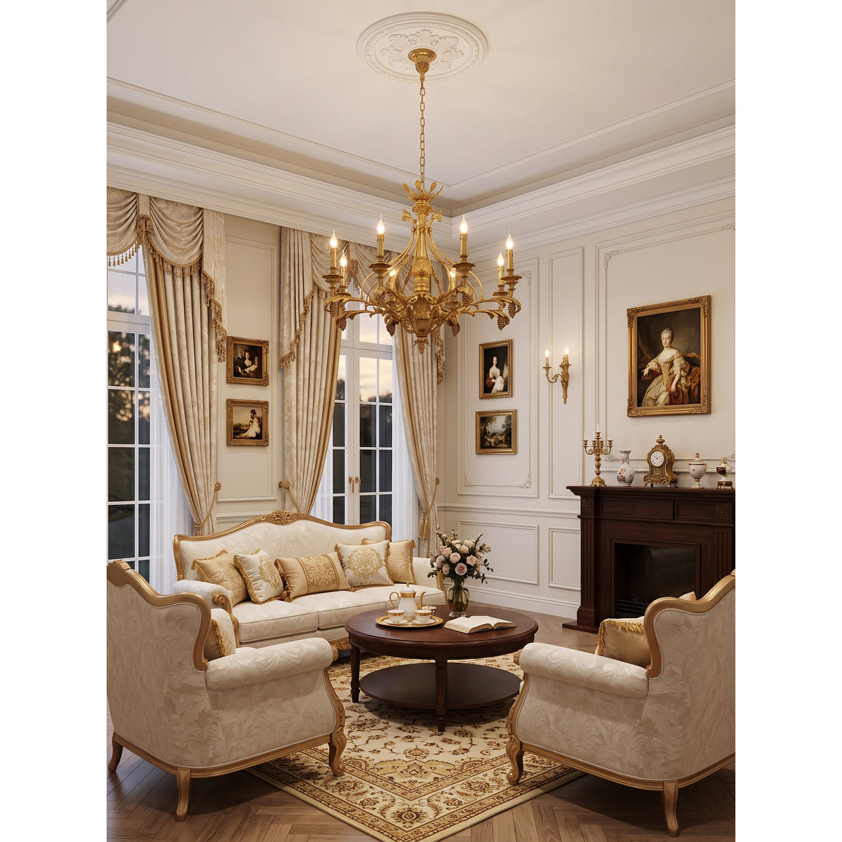 Vendome Brass Chandelier