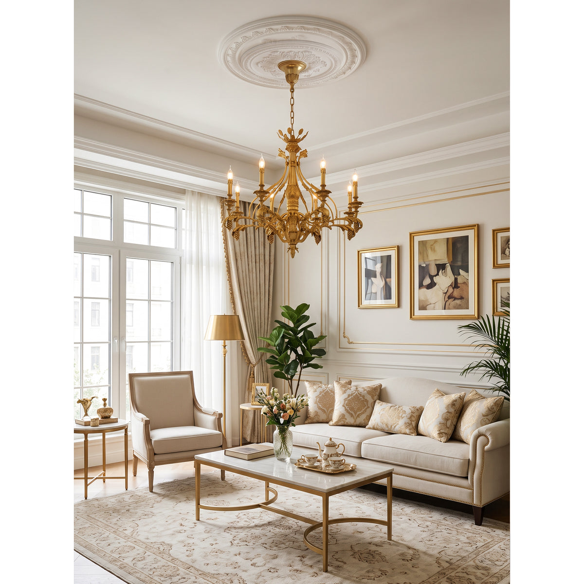 Vendome Brass Chandelier