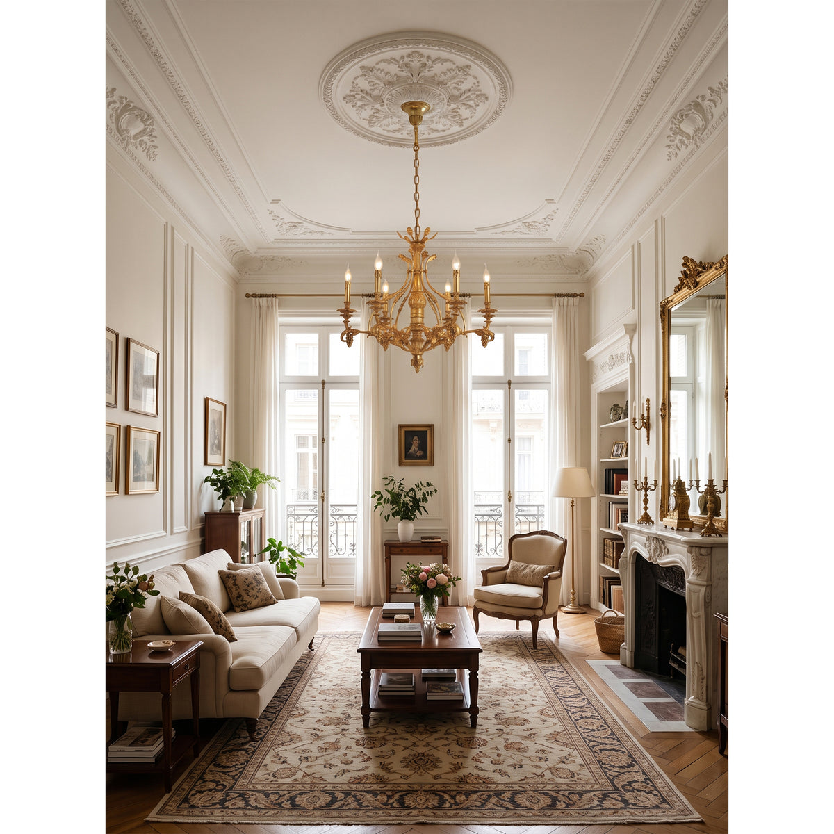 Vendome Brass Chandelier