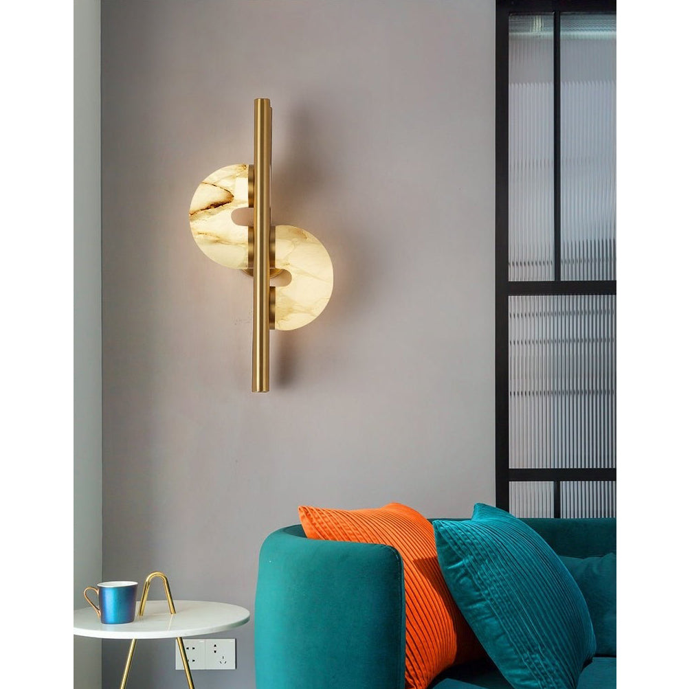 Aurelia Dual Disc Alabaster Wall Sconce