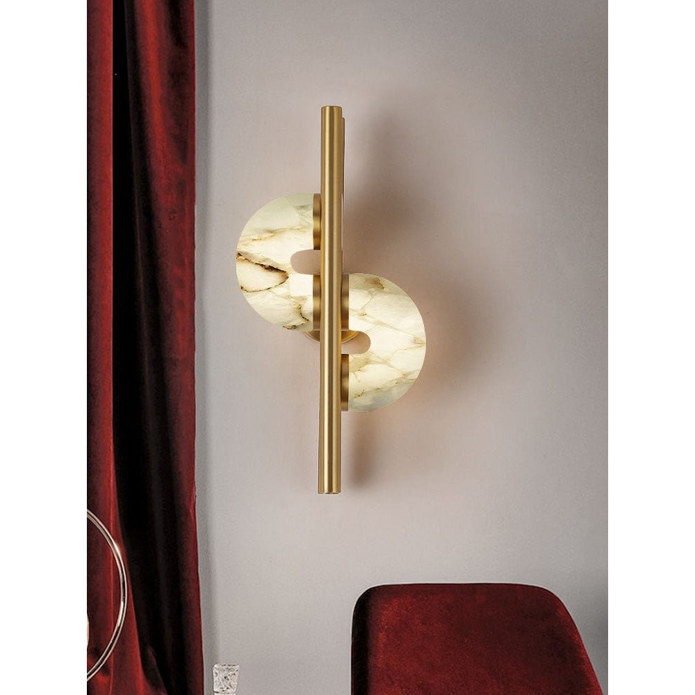 Aurelia Dual Disc Alabaster Wall Sconce