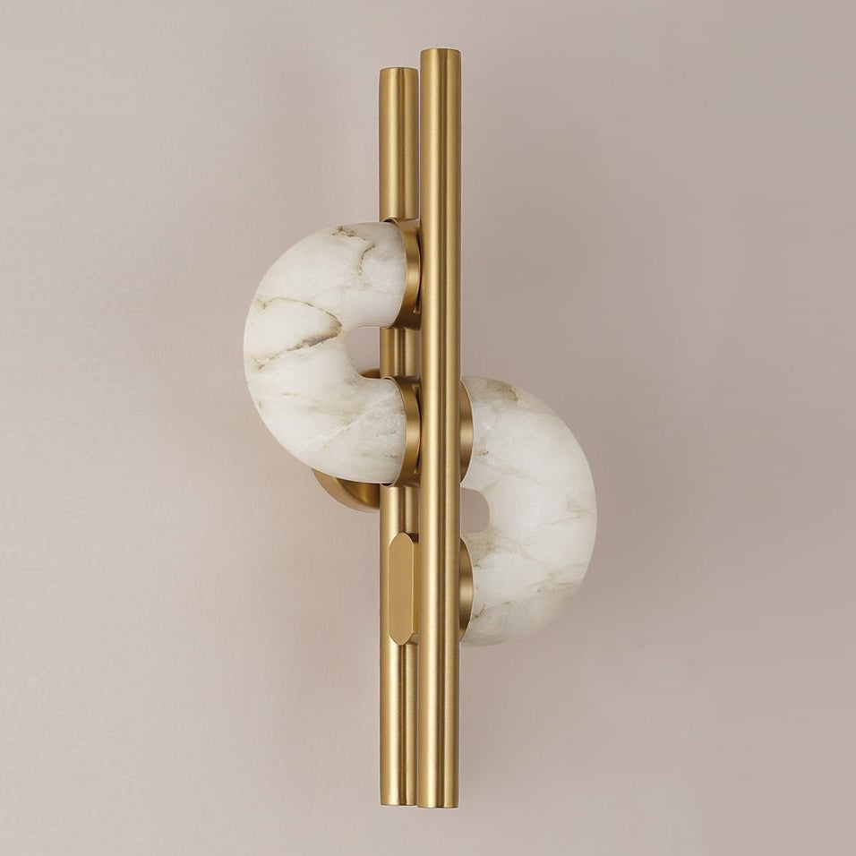 Aurelia Dual Disc Alabaster Wall Sconce