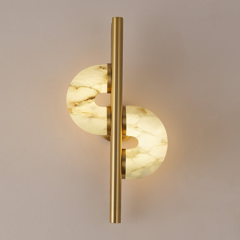 Aurelia Dual Disc Alabaster Wall Sconce