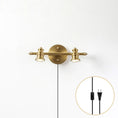 Charger l'image dans la visionneuse de la galerie, Halophane Brass Plug-in Wall Sconce
