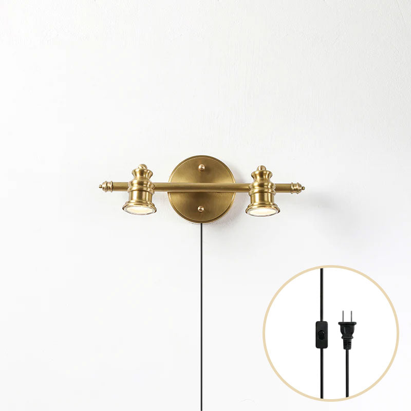 Halophane Brass Plug-in Wall Sconce