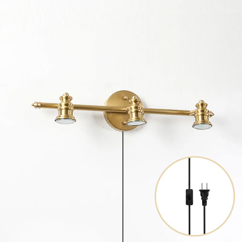 Halophane Brass Plug-in Wall Sconce
