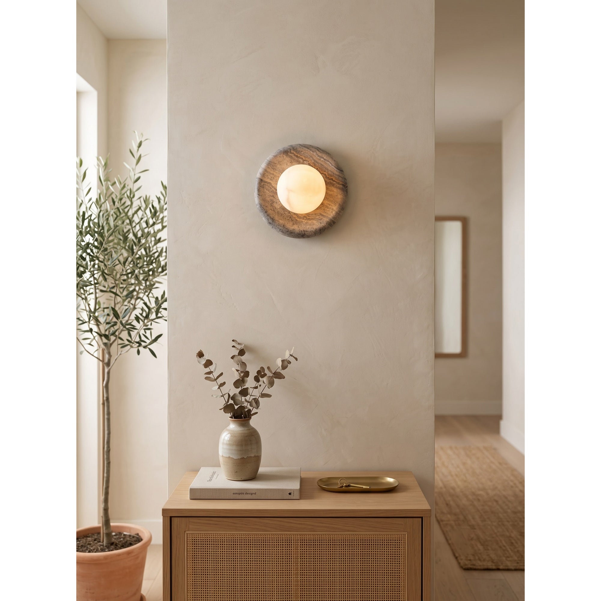 Orli Marble Alabaster Wall Sconce