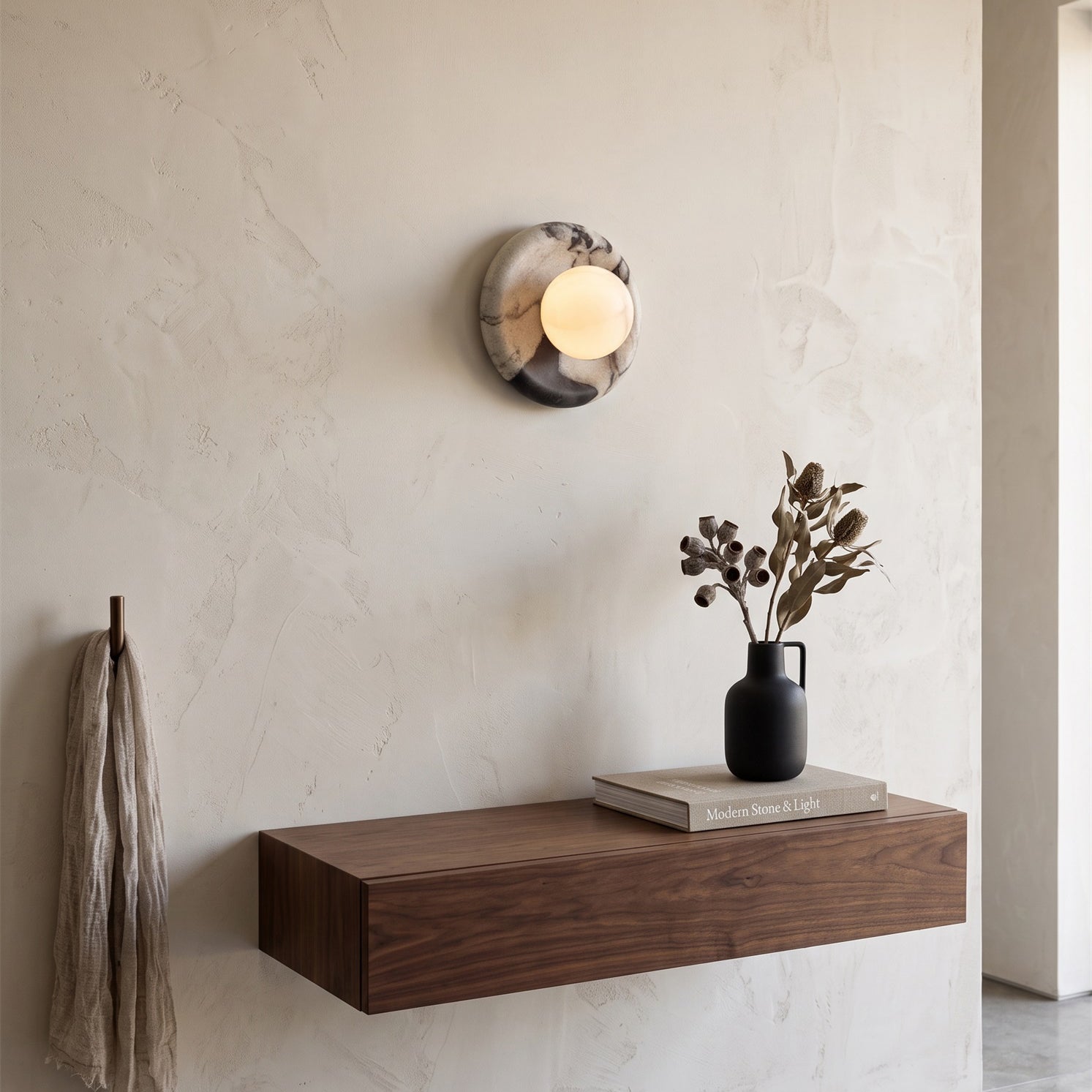 Orli Marble Alabaster Wall Sconce