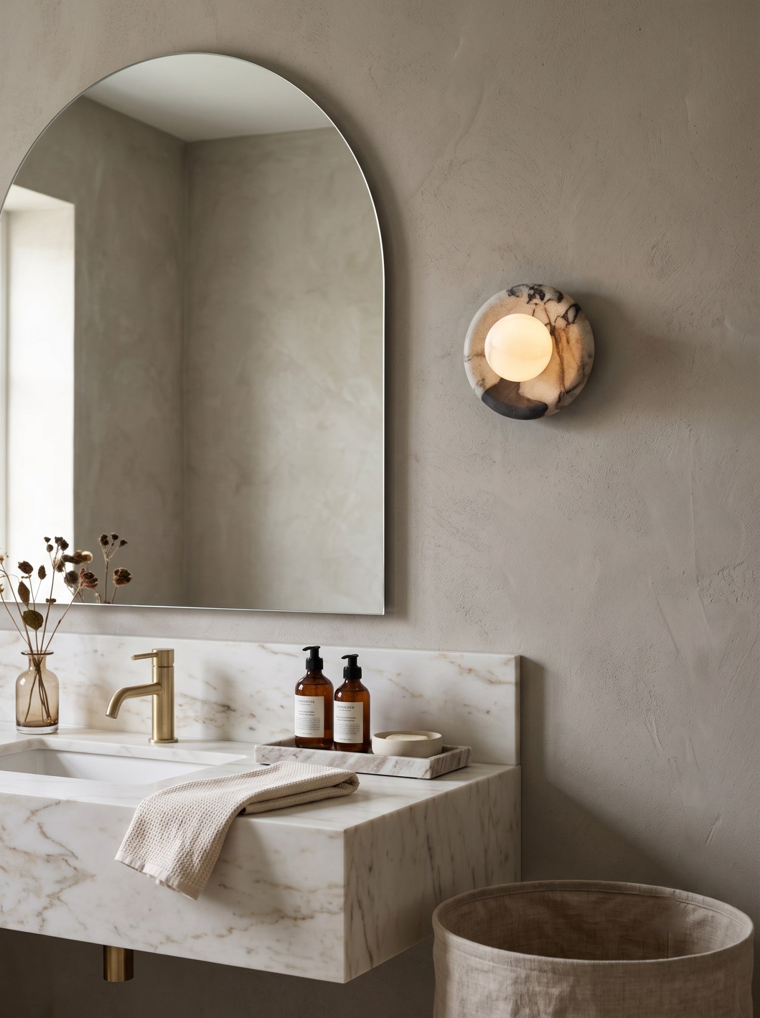 Orli Marble Alabaster Wall Sconce