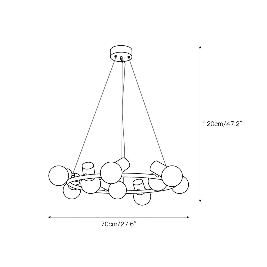 Raechelle Alabaster Chandelier – detail 4 — Dimension drawings 2
