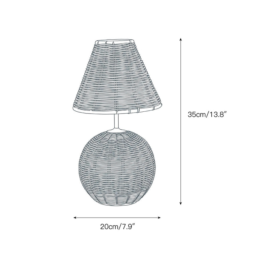 Rattan Ball Table Lamp – detail 3 — Dimension drawings 1