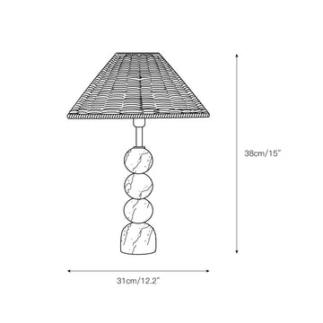 Rattan Marble Table Lamp – detail 4 — Dimension drawings 1