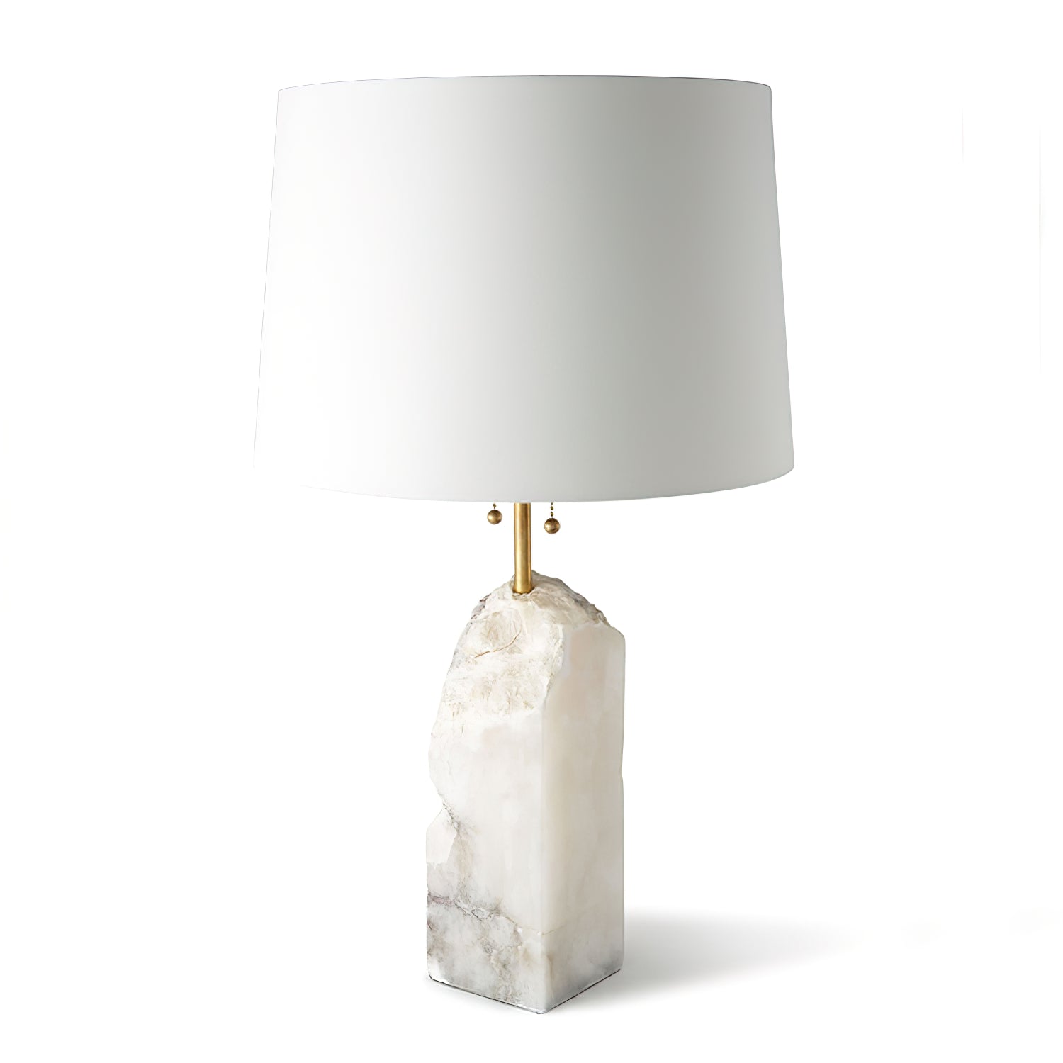 Tischlampe aus rohem Alabaster