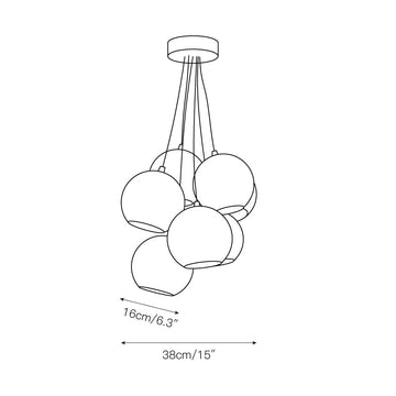Reina Glass Pendant Lamp – detail 3 — Dimension drawings 1