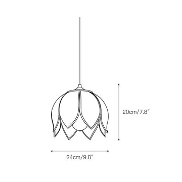 Retro Lotus Pendant Lamp – detail 3 — Dimension drawings 1