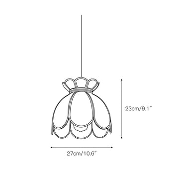 Retro Lotus Pendant Lamp – detail 4 — Dimension drawings 2